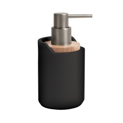 dispenser di sapone in poliresina e legno SYBELLA nero Spirella