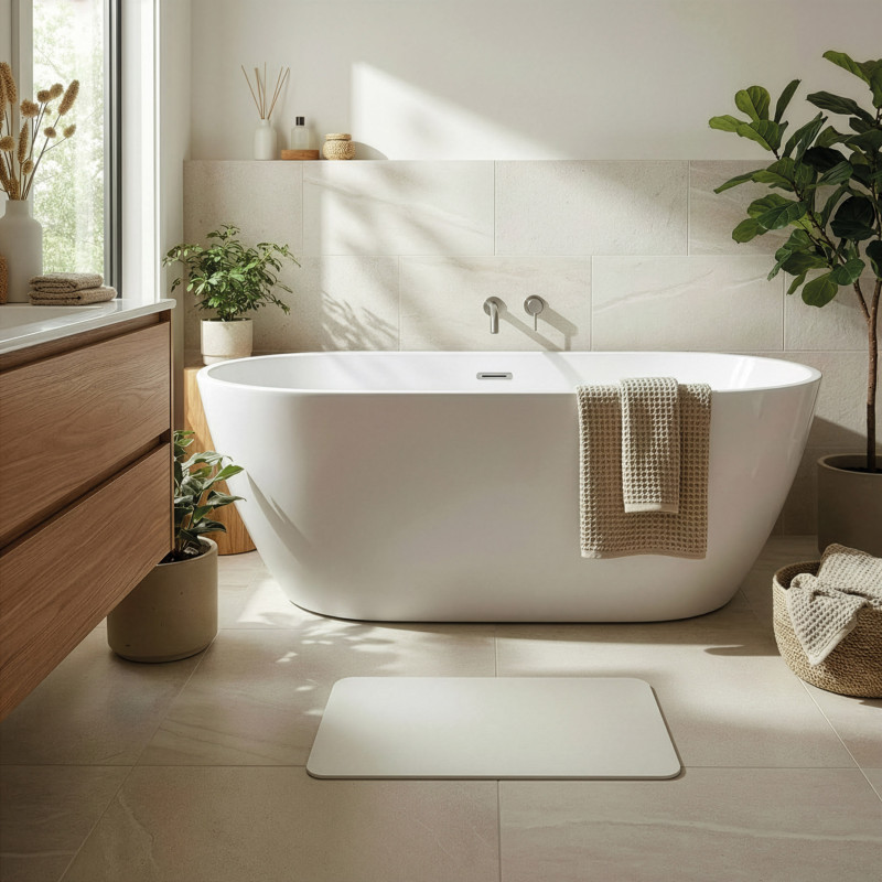 Diatomite bath mat off-white 80 x 50 cm MSV
