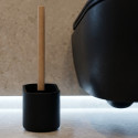 Toilet brush with polyresin & wood holder SYBELLA black Spirella