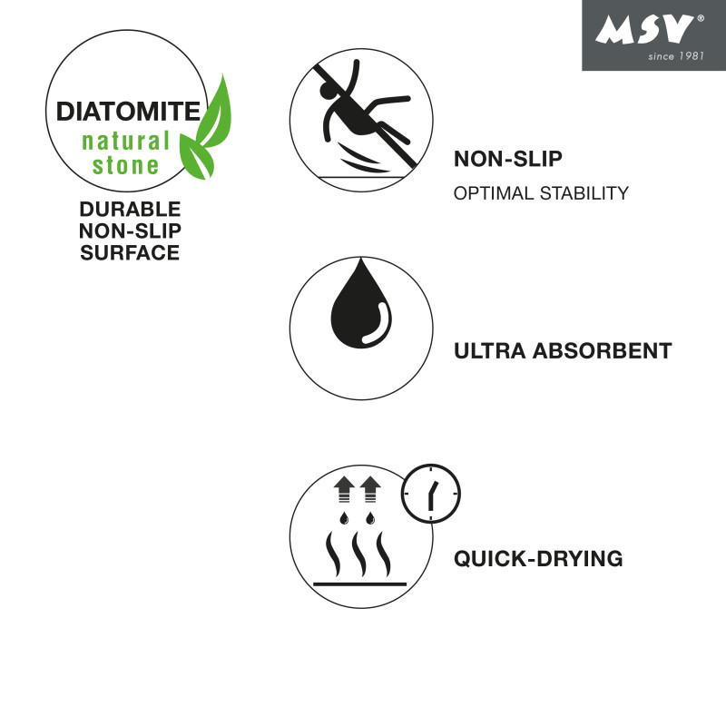 Diatomite bath mat ALLY 60 x 39 cm MSV