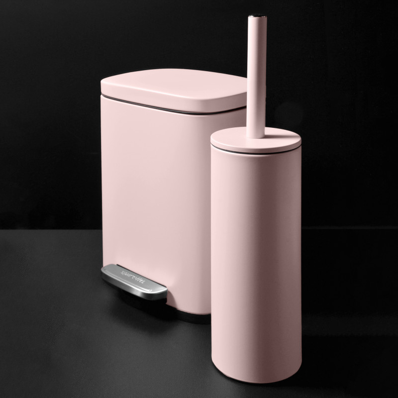 Set Poubelle à  pédale 5L & Brosse Wc AKIRA Rose Pastel mat Spirella