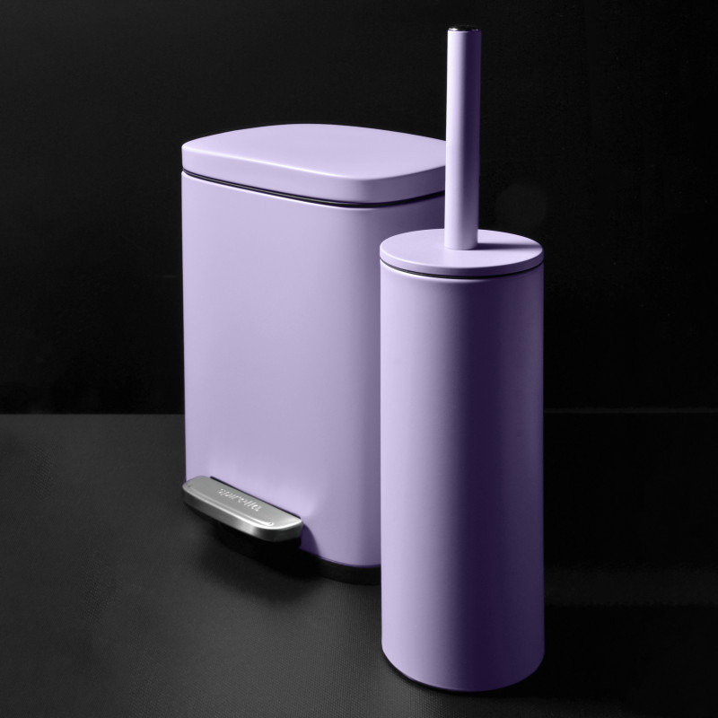Set Poubelle à  pédale 5L & Brosse Wc AKIRA Lavande mat Spirella