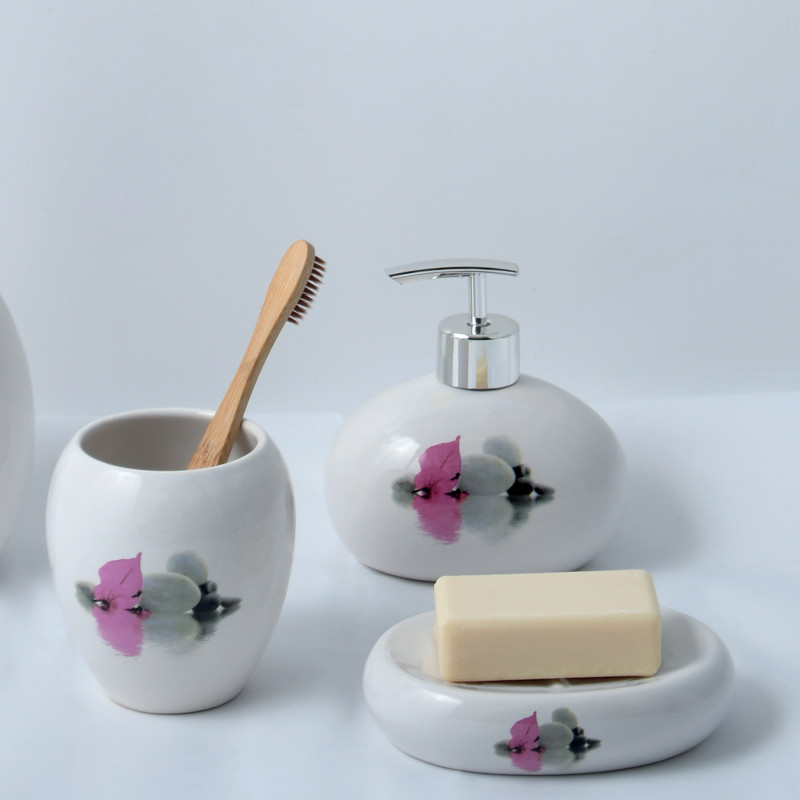 Conjunto de 3 accesorios de baño Cerámica JAVA BORNEO Blanco MSV