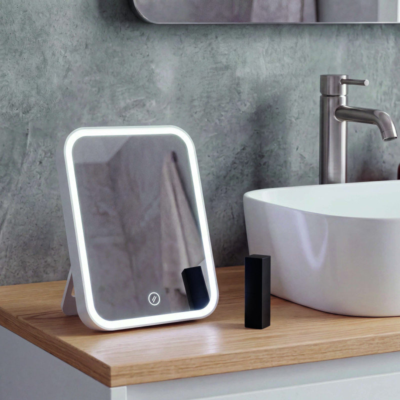 Miroir Lumineux à  Led ANIA Blanc mat MSV