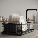 Escurreplatos Diseño industrial Madera y acero ELIE Negro mate MSV