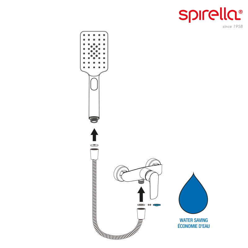 Pommeau de douche en ABS Yenzo Spirella
