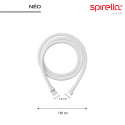 Flexible de douche inox NÉO 1,80 m – Anti-torsion – Connexion universelle F 1/2 – Certification ACS – Blanc Ø 14 mm