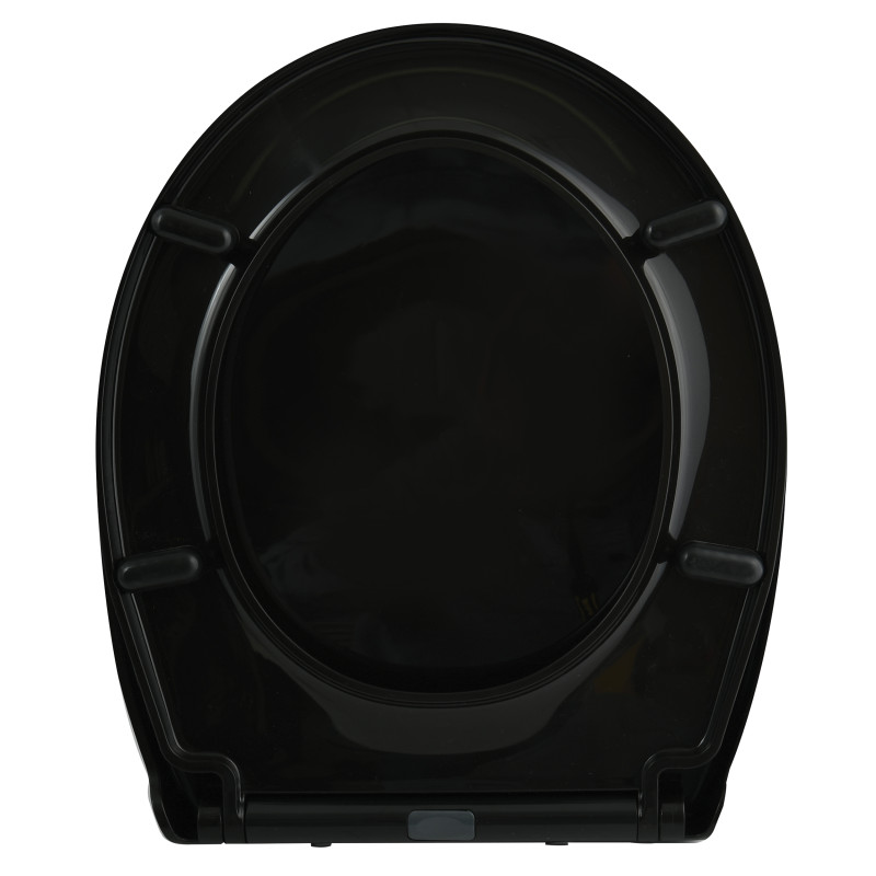 Sedile WC HARRY in PP nero - Cerniera Spirella in zinco