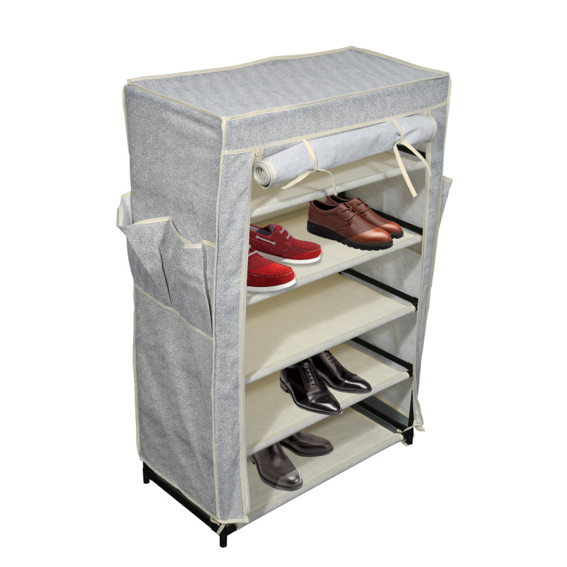 Shoe storage with shelves and pockets Gray MSV