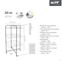 Etendoir Tour 4 niveaux 30M Acier Blanc MSV