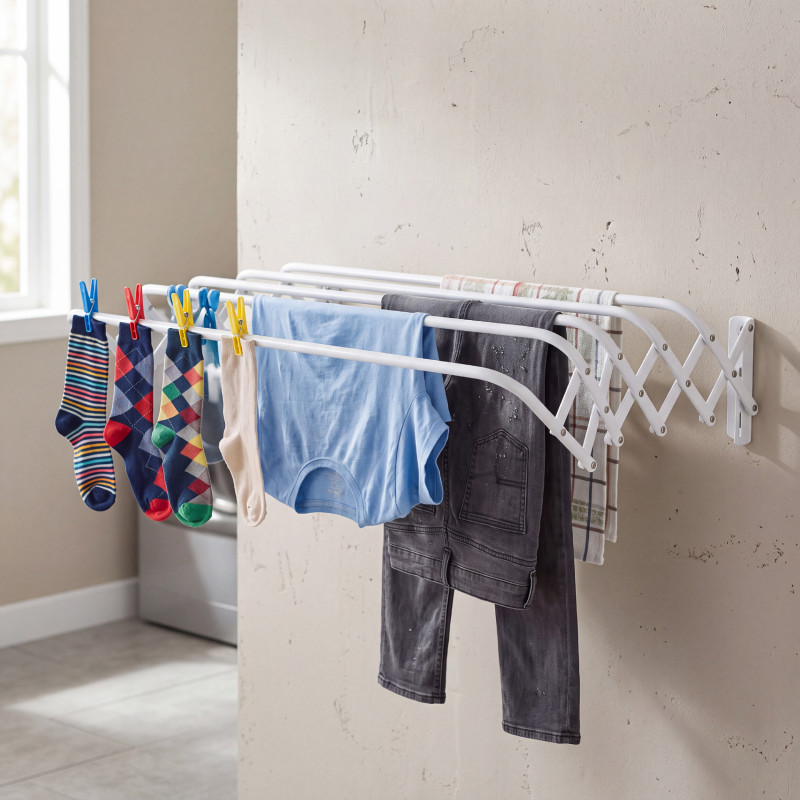 Wall drying rack 3M Steel White MSV