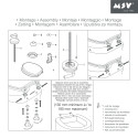Sedile WC MDF STEEVE Blu - Cerniere MSV in acciaio inossidabile