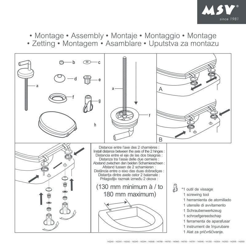 MSV WC-Sitz MDF ANGEL Blau - Edelstahlscharniere