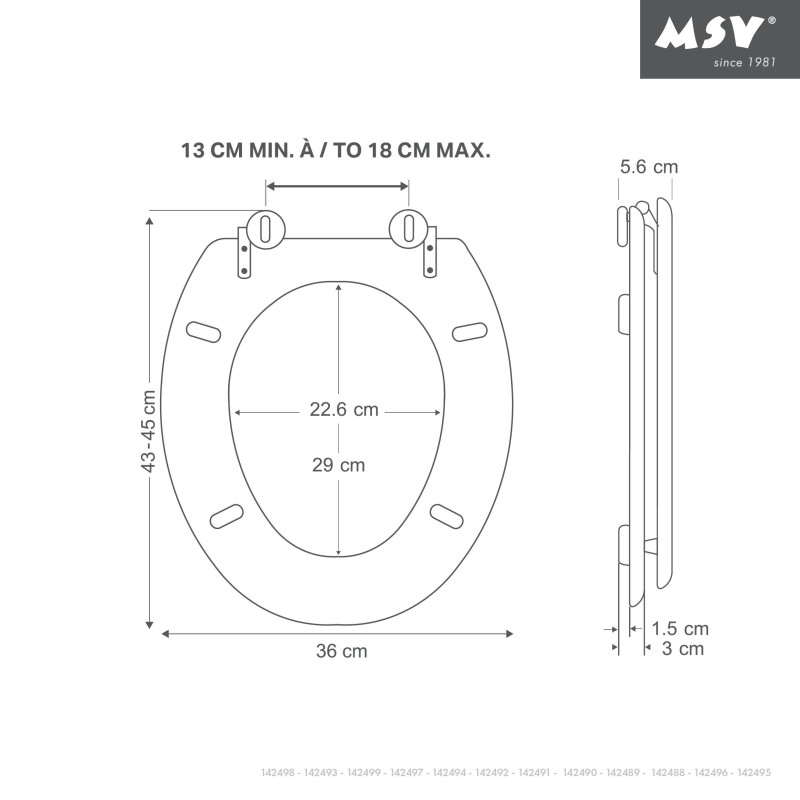 MSV WC-Sitz MDF JANA - Edelstahlscharniere