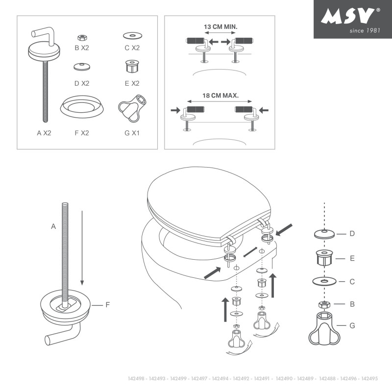 MSV WC-Sitz MDF JANA - Edelstahlscharniere