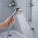 Pommeau de douche à main MSV Pietro 3 fonctions – ABS chromé – Économie d’eau – Picots anti-calcaire Ø75 mm