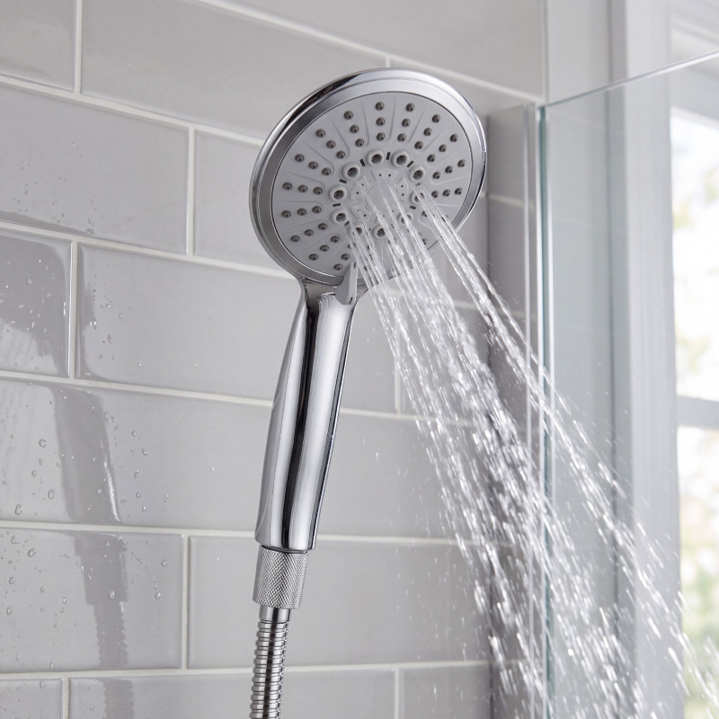 Pommeau de douche MSV Davi Ø 113 mm – 3 jets – Économie d'eau 52 % – Chromé