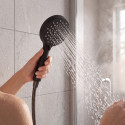 Pommeau de douche MSV Ezio Noir matt – 3 fonctions – Économie d’eau 69 % – Ø 100 mm