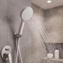Pommeau de douche MSV Ezio Blanc matt – 3 fonctions – Économie d’eau 69 % – Ø 100 mm