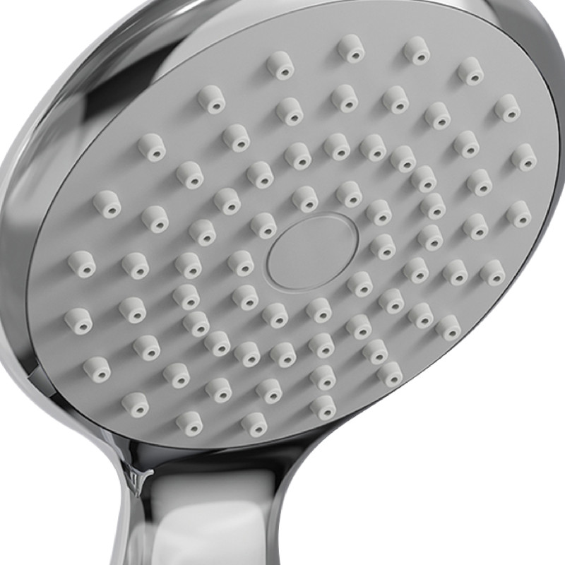 Vicente Handbrause-Set Chrom Ø80 mm mit Wandhalterung und 150 cm PVC-Brauseschlauch