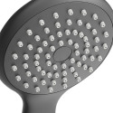 Set de Ducha de Mano Vicente Negro mate Ø80 mm con Soporte de Pared y Flexo PVC de 150 cm
