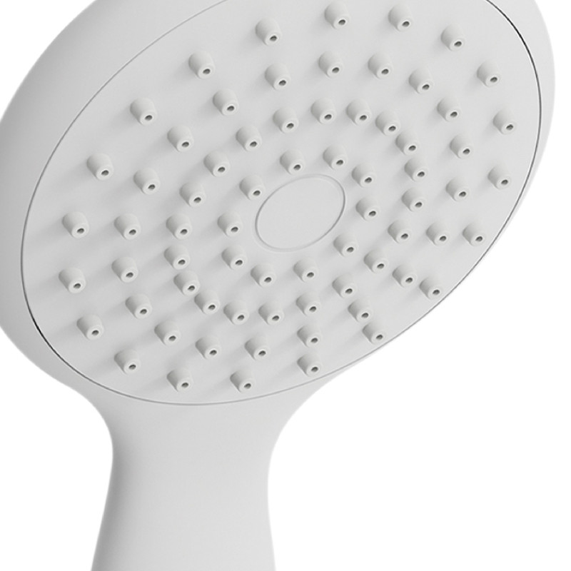 Pommeau de douche Vicente Blanc matt Ø 80 mm avec support mural et flexible 150 cm