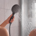 Pommeau de douche MSV Isao Ø 100 mm avec flexible 150 cm – 3 fonctions – Économie d'eau 69 % – Noir matt