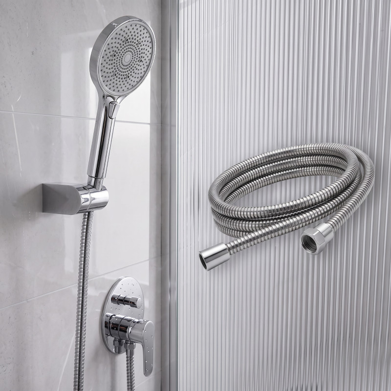 Flexible de douche MSV Teddy 1,50 m Ø14 mm – Double verrouillage anti-torsion – Chrome