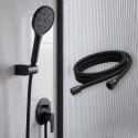 Flexible de douche MSV Teddy 1,50 m Ø14 mm – Double verrouillage anti-torsion – Noir mat