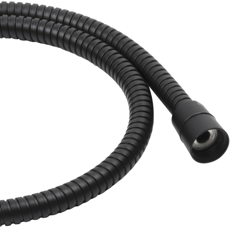 Flexible de douche MSV Teddy 1,50 m Ø14 mm – Double verrouillage anti-torsion – Noir mat