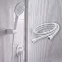 Flexible de douche MSV Teddy 1,50 m Ø14 mm – Double verrouillage anti-torsion – Blanc mat