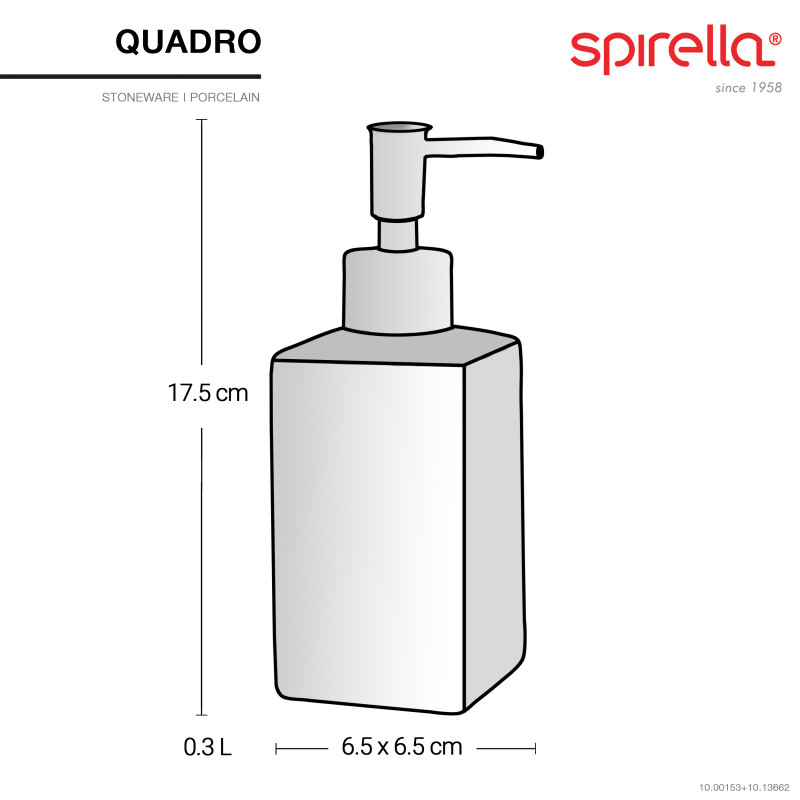 Spirella Distributeur de savon Céramique QUADRO Noir