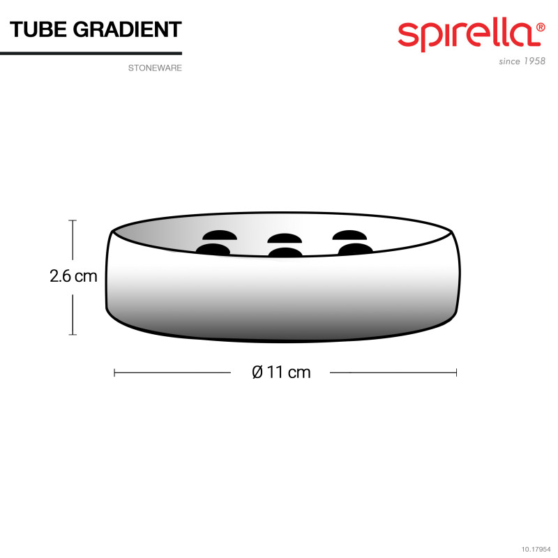 Porte savon Céramique TUBE GRADIENT Noir Spirella