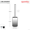 Scopino WC con supporto in ceramica TUBE GRADIENT Nero Spirella