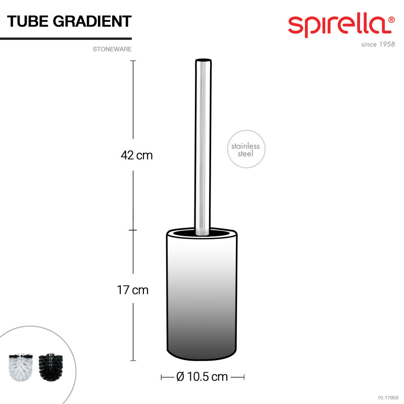 Brosse Wc avec support Céramique TUBE GRADIENT Noir Spirella