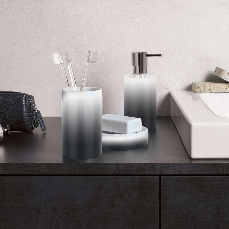 Spirella WC-Bürste mit Halter Keramik TUBE GRADIENT Schwarz