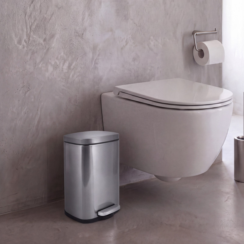 Poubelle à  pédale Inox AKIRA 5L Brossé Spirella