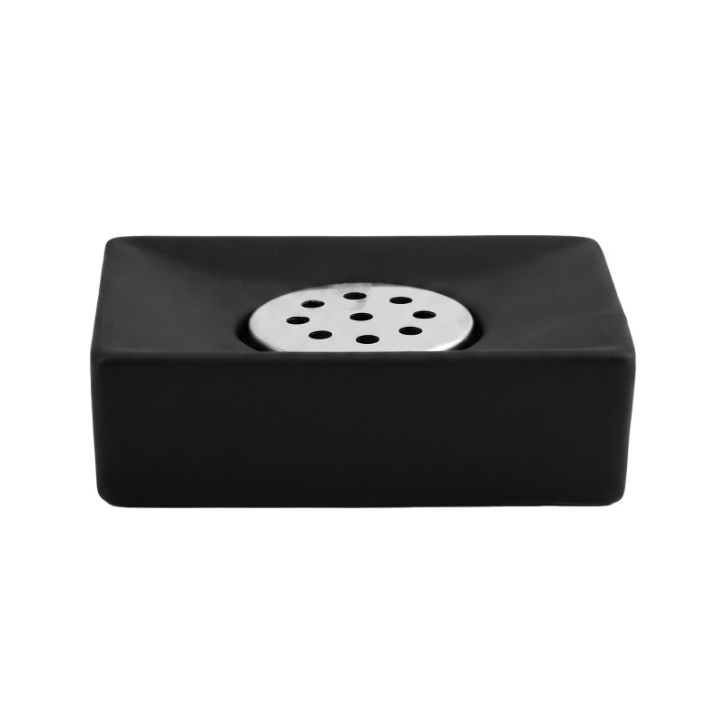 Porte savon Céramique QUADRO MATT Noir mat Spirella