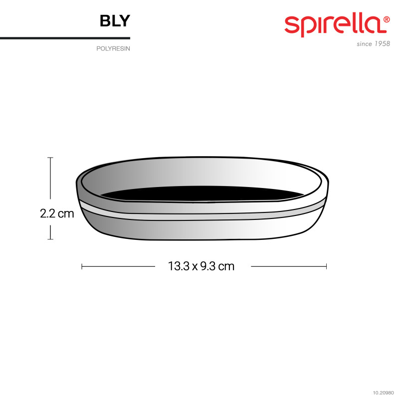 Polyresin soap dish BLY Black & Gold Spirella