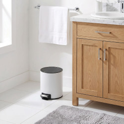 Poubelle à  pédale Inox RIKU 3L Blanc mat Spirella