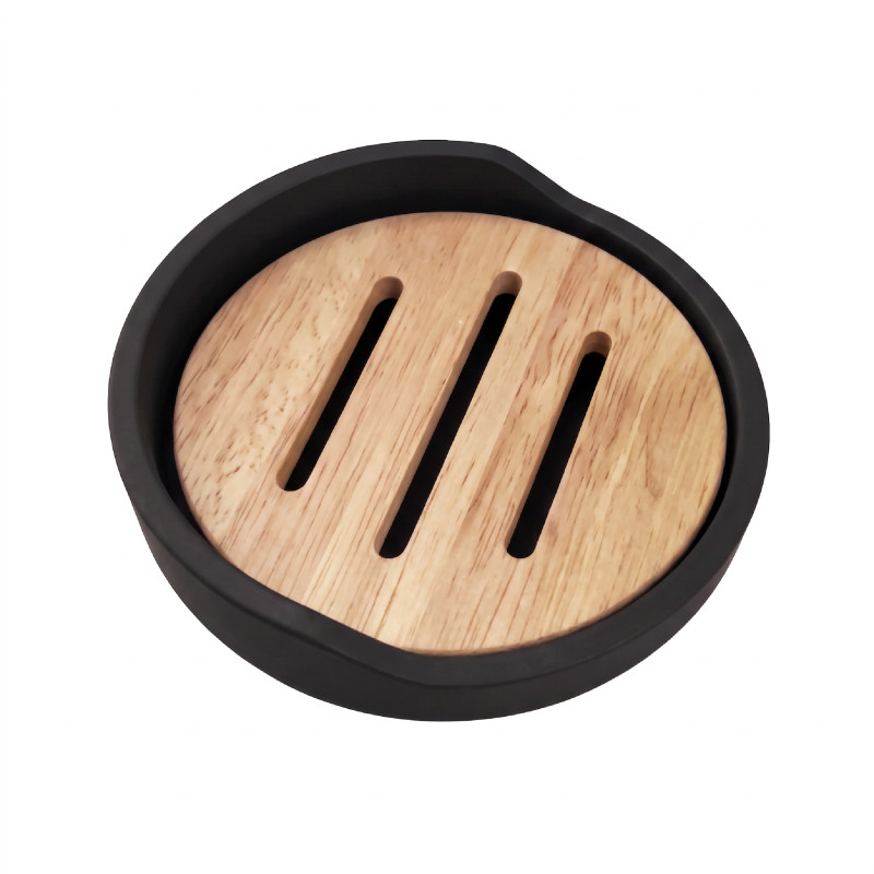 Seifenschale Polyresin & Holz SYBELLA Schwarz Spirella