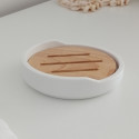 Polyresin & wood soap dish SYBELLA white Spirella