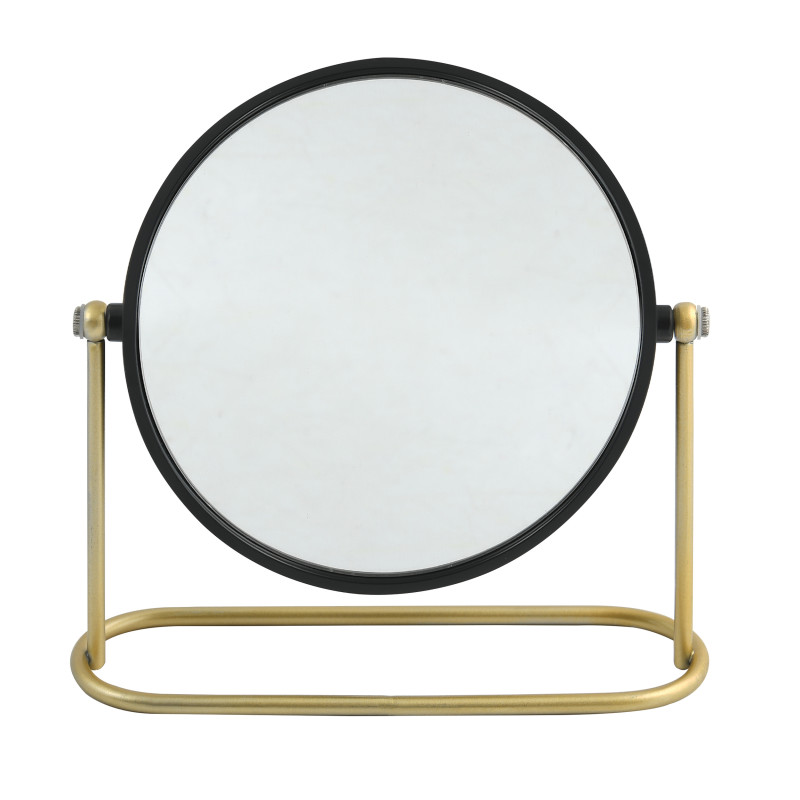 Miroir grossissant sur pied Acier BLY Noir mat & Doré Spirella
