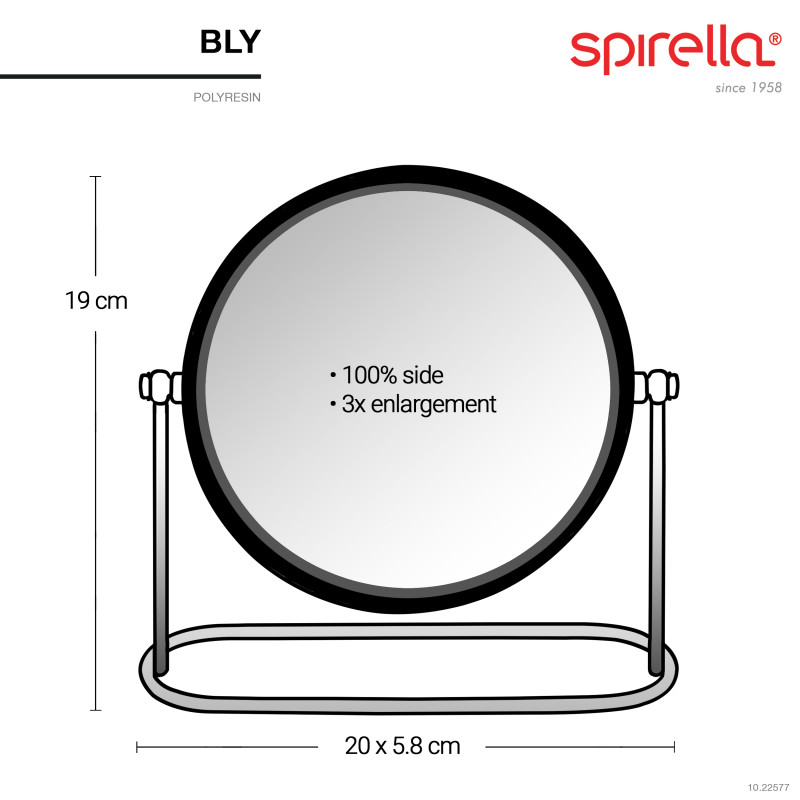 Miroir grossissant sur pied Acier BLY Noir mat & Doré Spirella