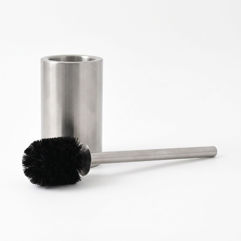 Scopino con supporto in ceramica TUBE-MATT argento opaco Spirella