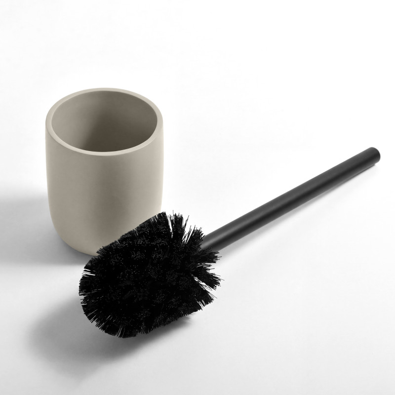 ZAC WC-Bürste aus Polyresin – matte Greige-Oberfläche, modernes und minimalistisches Design