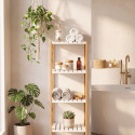 Etagère 4 Niveaux Bambou & MDF Blanc MSV