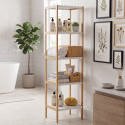 Etagère 5 Niveaux Bambou & MDF Blanc MSV