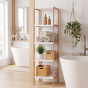 Etagère 5 Niveaux Bambou & MDF Blanc MSV