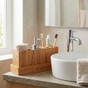 Set de 3 accesorios de baño de acero inoxidable y bambú MSV